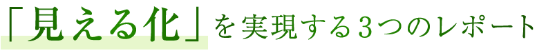 「見える化」を実現する3つのレポート