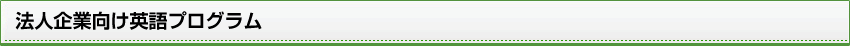 法人企業向け英語プログラム